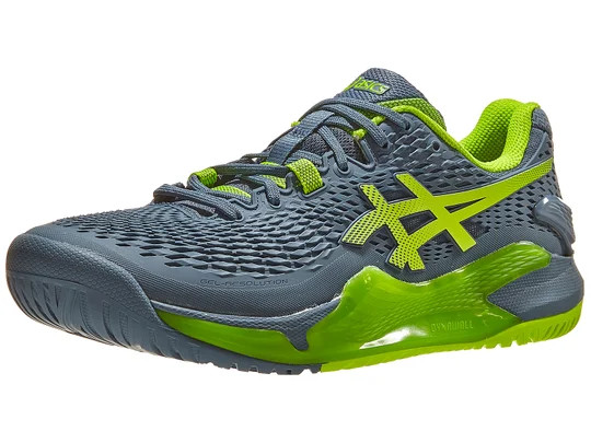 Giày Tennis Asics Gel Resolution 9 2E WIDE Blue/Green Men's Shoes