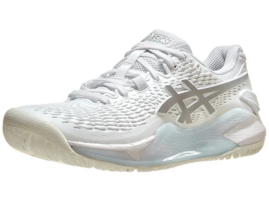 Giày Tennis Asics Gel Resolution 9 White/Silver Women's Shoes