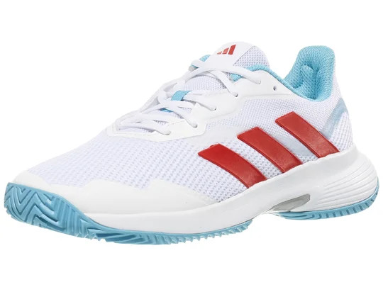 Giày Tennis Adidas CourtJam Control White/Scarlet/Blue Women's Shoes